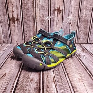 KEEN Kids' Seacamp II CNX-C Black Blue Danube Water Sandals 4